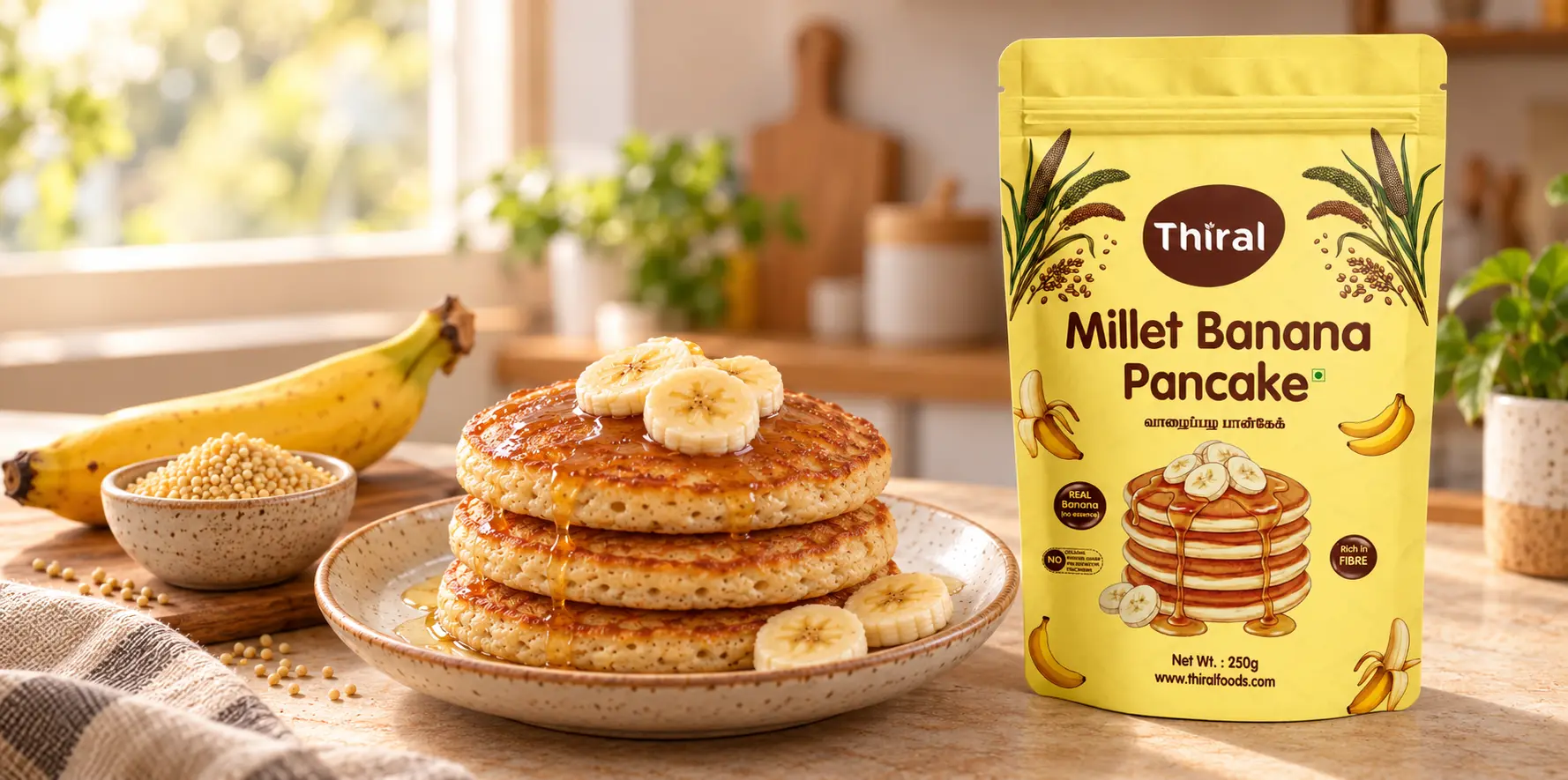 Thiral Millet Banan Pancake
