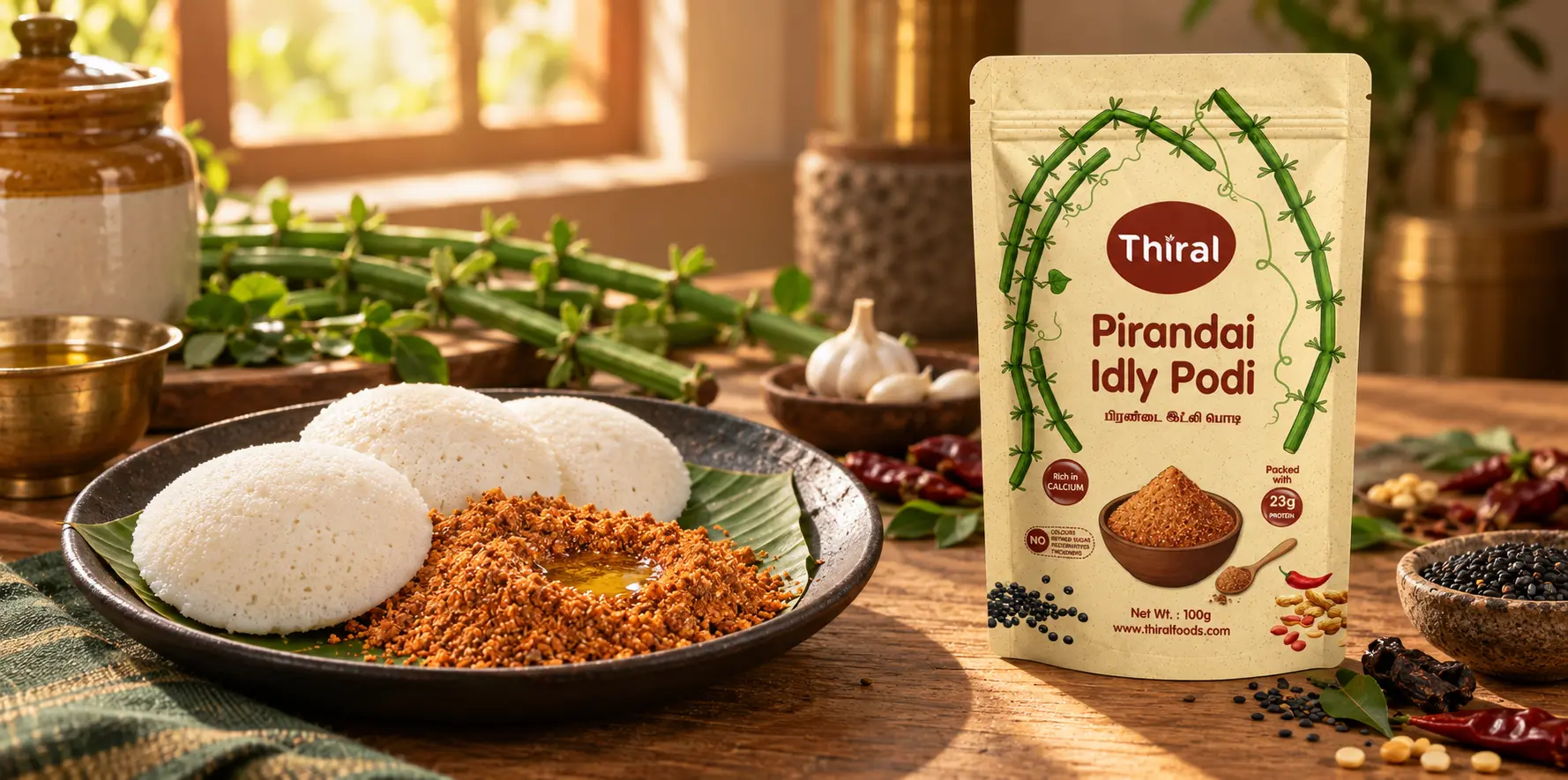 thiral pirandai idly podi